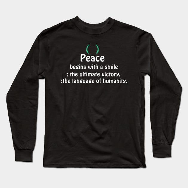 Peace-themed design Long Sleeve T-Shirt by Yougeen